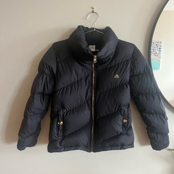 adidas Jackets & Blazers - Adidas Women’s Black Puffer Jacket with Gold Detailing
